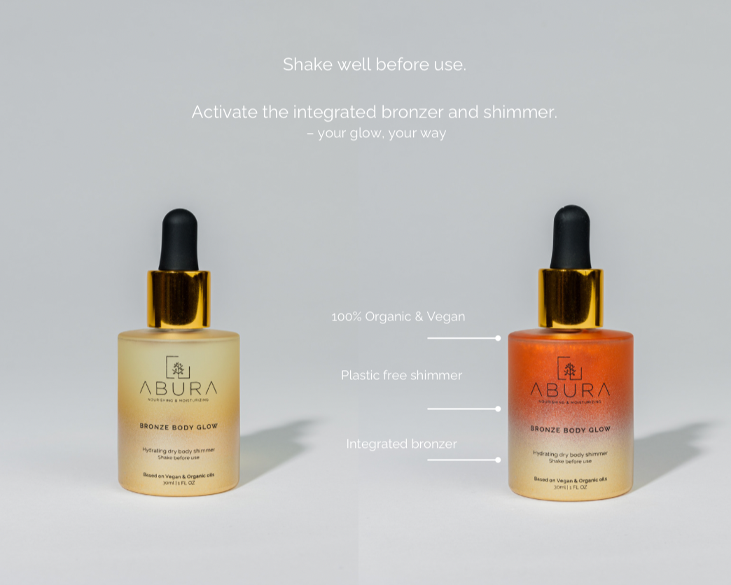 Bronze Body Glow • Organiskt skimmer för torr kropp • Bronzer • Vegansk | Cosmos Organic-certifierad | Alla hudtyper
