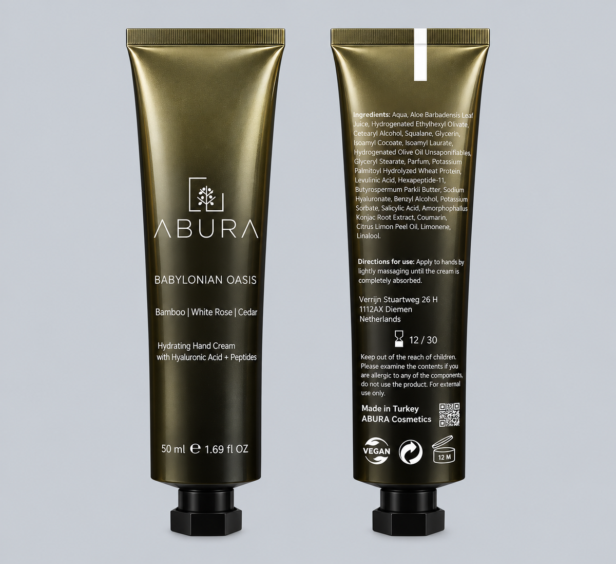 Babyloanian Oasis Hand Cream  • Hyaluronzuur + Peptides  • Verstevigd  • Voedend - Bamboo,  Rose &amp; Cedar Hout